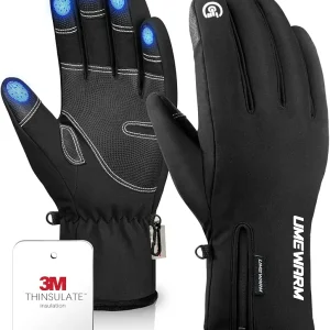 -10? Waterproof Winter Gloves Men, Touchscreen Fingers Snow Ski Gloves Women, 5-Layer Touch Screen Cold Weather Gloves