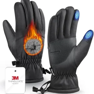 -10? Winter Gloves Men Women Made with 3M Insulation, Plush Lining Thermal Snow Gloves, Windproof & Water-Resisitant Gloves for Cold Weather, Touchscreen Fingers