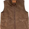 | Men's 8 Pocket Poly Canvas Western Utility Vest | Distressed Finish