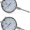 0-1 Inch Dial Indicator with Carbide Anvil, 2 Pack, 0.001 Inch Resolution, Interchangeable Flat & Lug Back � 2 Inch Dial, Twist-Lock Bezel