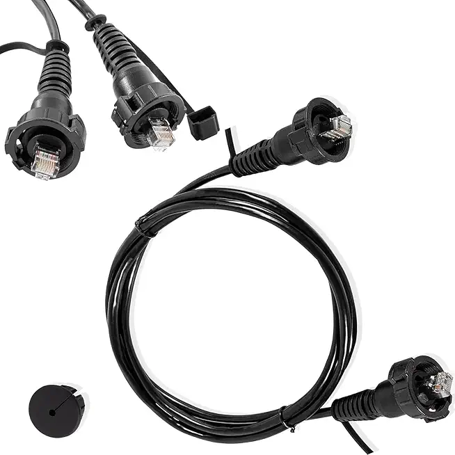 010-10550-00 Marine Network Cable Rj45-6ft with Split Connector and Waterproof Cap Fits for Garmin Navigation Screen Devices