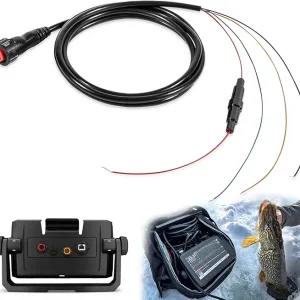 010-12445-00 Power/Data Cable Threaded 4-Pin Replacement for Garmin Transducers echoMAP Chirp/Plus/UHD, GPSMAP & for Panoptix Ice Fishing Bundle