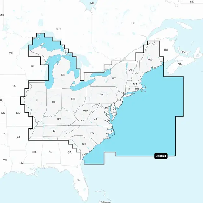 010-C1291-00 Navionics Vision+ U.S. East - Lakes, Rivers and Coastal Marine Charts microSD/SD and One-Year Subscription