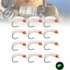 1 Dosen - #10 Bh Rubber Grub - Fishing Gear and Equipment - Fly Fishing Accessories Crankbait Supplies Worms Bait Kit - Trout Crappie Lures or Jigs - Swimbait for Freshwater Saltwater Top Water