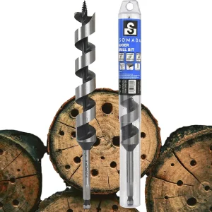 1-Inch x 10-Inch Auger Drill Bit for Wood, Quick Change Hex Shank 3/8-Inch One Piece, Ship Auger Long Drill Bit for Soft and Hard Wood, Plastic, Drywall and Composite Materials