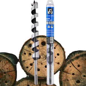 1-Inch x 12-Inch Auger Drill Bit for Wood, Hex Shank 3/8-Inch One Piece, Ship Auger Long Drill Bit for Soft and Hard Wood, Plastic, Drywall and Composite Materials