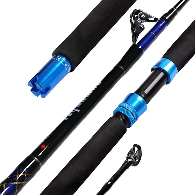1-Piece Saltwater Offshore Trolling Rod Conventional Boat Rod Carbon Fishing Pole(6 Feet, 30-50 lb/50-80 lb/80-120 lb)