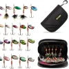 10-20pcs Fishing Lures Spinnerbait for Bass Trout Salmon Walleye Hard Metal Spinner Baits Kit with Tackle Box