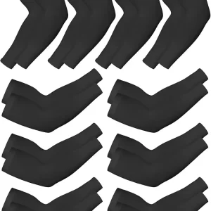 10 Pairs UV Sun Protection Arm Sleeve for Men Women Work Cooling Tattoo Cover Up Compression Sleeves for Cycling Fishing