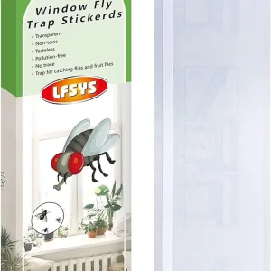100 Pack Window Fly Trap, Fruit Fly Traps for Indoors, Fly Paper Sticky Strips, Fly Traps for Indoors Bug Catcher Clear