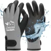 100% Waterproof Gloves for Men and Women, Winter Work Gloves for Cold Weather, Thermal Insulated Freezer Gloves, Touch Screen, With Grip, Grey, Small
