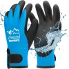 100% Waterproof Gloves for Men and Women, Winter Work Gloves for Cold Weather, Touchsreen, Thermal Gloves for Fishing, Gardening and Working in Freezer, With Grip, Blue, XX-Large