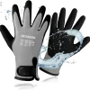 100% Waterproof Gloves for Men & Women,Winter Work Gloves with Grip for Cold Weather