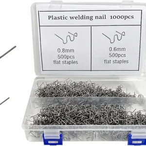1000 PCS Hot Staples Bumper Welding Rods, 0.6mm 0.8mm Bumper Repairing Plastic Welding Kit, Metal Wave Shape Hot Staple Welding Wire for Machine Repair, Car Accessories
