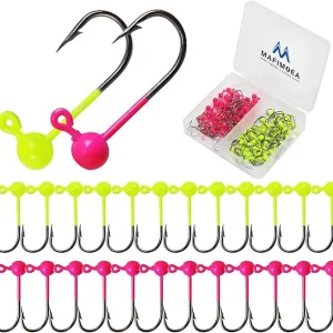 100PCS Jig Heads Fly Tying Jigs Kit Small Fishing Hooks Mixed Colors Fishing Lures