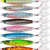 10pcs Hard Metal Jigs Diving Sea Fishing Lures Minnow Popper Baits Tackle Crankbait Saltwater Freshwater Lures with Feather