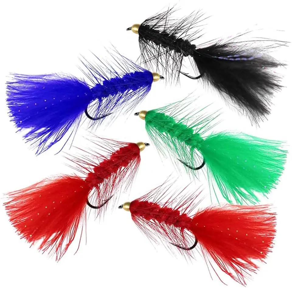 10Pcs Wooly Bugger Fly Fishing Flies for Trout, Bass and Salmon-Streamer Assortment Wet Flies