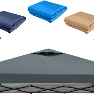 10x10 Pop Up Canopy Replacement Top Cover with Air Vent for Straight Leg Canopy Tent, Waterproof for Outdoor Garden Patio Camping Sun Shade(Top Only) (Dark Gray, 1)
