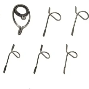 11pcs Fly Fishing Rod Guides Set, Fishing Tip Repair Kit, Hard Snake Guides and Tip Ring Hook Keeper, DIY Eye Rings for Rod Building or Repair Grey 11pcs/Box