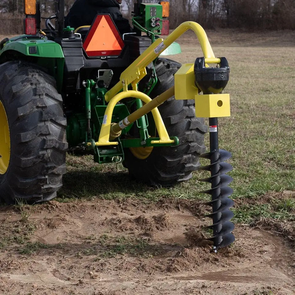 12" Auger Bit for 3 Point Post Hole Digger, 24" Drilling Depth with Fishtail Point, HD Steel, Digging Bit Only