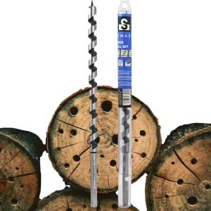 1/2-Inch x 12-Inch Auger Drill Bit for Wood, Hex Shank 3/8-Inch One Piece, Ship Auger Long Drill Bit for Soft and Hard Wood, Plastic, Drywall and Composite Materials