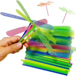 120 Pieces Hand Helicopter Spinner Hand Rub Plastic Propeller Outdoor Flying Plastic Dragonfly Toy Color Toy Helicopter