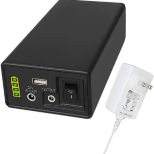 12/24V Lithium ion Battery Pack PB240B2, Rechargeable 35000mAh 129.5Wh Li-ion Batteries with DC 24/12 Volt and 5V USB Output for LED Light Strip, CCTV Camera, Smartphone and More