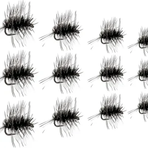 12pc Griffiths Gnat Flies | Dry Flies for Trout & Bass | 4 Sizes (18, 20, 22)