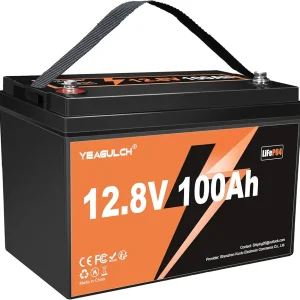 12V 100Ah LiFePO4 Lithium Battery Built-in 100A BMS 1280Wh Rechargeable 8000+ Deep Cycle Marine 12 Volt Lithium Batteries for rolling Moto RV Camping Solar Off-Grid
