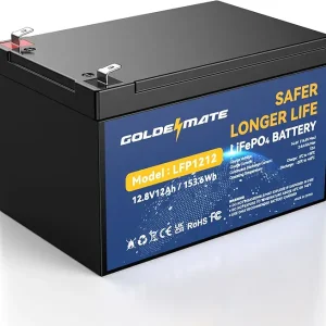 12V 12Ah LiFePO4 Lithium Battery, 5000+ Deep Cycles Rechargeable Battery, Built-in 12A BMS, Lithium Iron Phosphate for Fish Finder, Marine, Power Wheels, LED Light, Security Camera, Camping