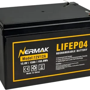 12V 12Ah Lithium LiFePO4 Deep Cycle Battery, 2000+ Cycles Lithium Iron Phosphate Rechargeable Battery for Small UPS, Power Wheels, Fish Finder, Scooters and More, Built-in 12A BMS
