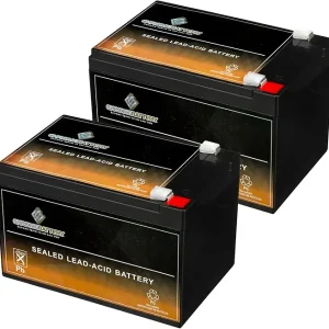 12V 14AH Maintenance-Free Battery for Alarm Systems, Scooters, Toys, Emergency Lights, and More - Spade (F2) Terminal - 2 Pack