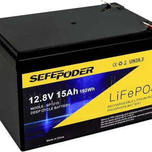 12V 15Ah LiFePO4 Lithium Deep Cycle Battery, 2000+ Cycles Rechargeable Battery for Lighting, Scooters, Power Wheels, Fish Finder and More with Built-in 16A BMS