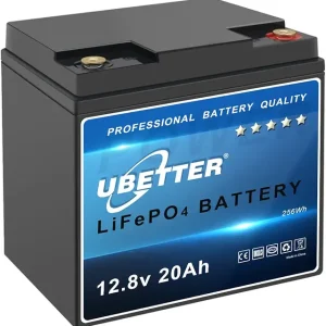 12V 20Ah LiFePO4 Deep Cycle Rechargeable Battery Perfect for Alarm System, Electric Scooter, RV, Solar, Kayak, Trolling Motor, Lawn Mower, Fish Finder