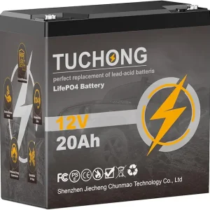 12V 20Ah Lithium Battery, Rechargeable LiFePO4 Battery, Up to 5000+ Deep Cycle Lithium Iron Phosphate Battery Built-in BMS, for Solar/Wind Power, Lighting, Outdoor camping, Fish Finder, Energy Storage