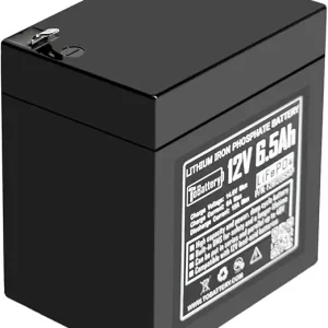 12V 6.5Ah Lithium LiFePO4 Deep Cycle Battery, 3000+ Cycles Rechargeable Battery for Solar, Fish Finder,Lighting, Feeder and More with 6A BMS (F1 Terminals) (12v6.5ah)