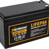 12V 7Ah (7.2Ah) Lithium LiFePO4 Deep Cycle Battery, 2000+ Cycles Lithium Iron Phosphate Rechargeable Battery for Solar Powar, Lighting, Power Wheels, Fish Finder and More, Built-in 8A BMS