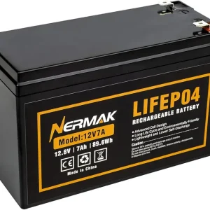 12V 7Ah (7.2Ah) Lithium LiFePO4 Deep Cycle Battery, 2000+ Cycles Lithium Iron Phosphate Rechargeable Battery for Solar Powar, Lighting, Power Wheels, Fish Finder and More, Built-in 8A BMS