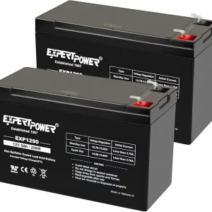 12v 9ah Sealed Lead Acid Battery with F2 Terminals (.250")/2 Pack