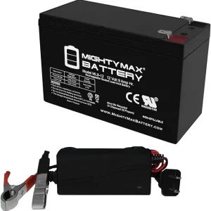 12V 9AH SLA Replacement Battery Compatible with Humminbird Ice 45 Flasher + 12V Charger