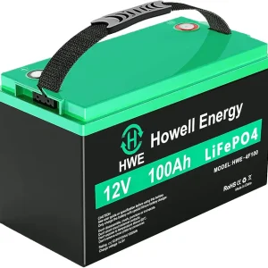 12V Battery, 12V 100Ah Lithium Battery 4000~8000 Cycles Rechargeable Deep Cycle Battery Built-in 100A BMS for RV Camper, Marine, Solar Energy Storage, UPS Battery Replacement