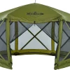 12�x12� Pop-Up Gazebo Screen Tent | 6-Sided Outdoor Canopy Shelter w/Built-in Zippered Wind Panels, Built-in Awning, Stakes, Ropes & Carry Bag for Camping & Sports | UV Resistant SPF 50+