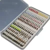 133pcs/Set Ultra-Thin Portable Nymph Scud Midge Flies Kit Assortment with Box Trout Fishing Fly Lures