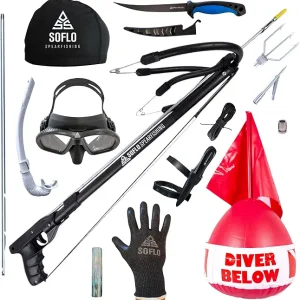 15-in-1 Speargun Kit: Premium Dive Gear - Powerful 90T Speargun, Freediving Mask, Snorkel, Dive Knife, Gloves, Flasher - Fish Hunting Underwater - Fishing Accessories - Deep Diving