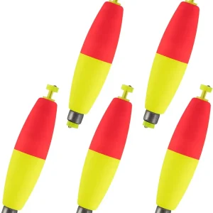 15 Pack Cigar Fishing Bobbers Weighted Bobbers EVA Foam Snap-On Spring Floats Fly Sea Boat Fishing for Bass Trout Panfish Bluegills