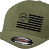 1776 Betsy Ross Flag 13 Star USA Flag Patriotic Flex Baseball Fitted hat - Custom Embroidered 6277/6477 Flex Baseball Fitted hat