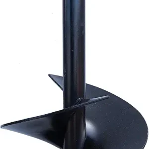 18" Heavy Duty Earth Auger, 2" Round Drive, 4 ft Long, Replaceable Edges