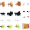 18 pcs Fly Fishing Flies Kit, Hand Tied Wet Fly Assortment for Trout Woolly Bugger Fishing Flys Lures
