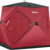 2-4 Person Ice Fishing Tent, Pop-Up Ice Shanty with Carry Bag, Dual Doors, Windows & Vents for Winter Fishing