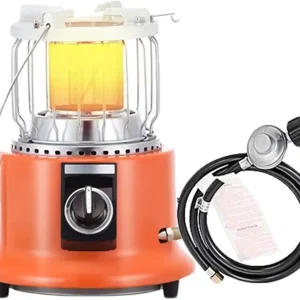 2 in 1 Outdoor Propane Heater, Portable heaters for indoor,camping butane stove, with Propane Hose + Pressure Reducing Valve for Ice Fishing Hiking Hunting, Survival Emergency, Patio,Garage